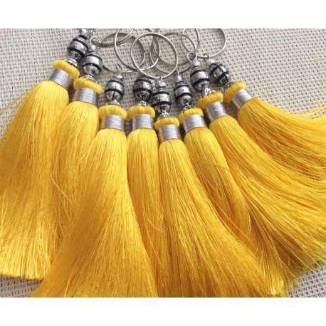 Pompon soie végétale jaune sable