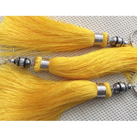 Pompon soie végétale jaune sable