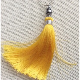 Pompon soie végétale jaune sable