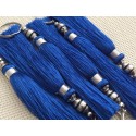 Breloque pompon bleu électrique
